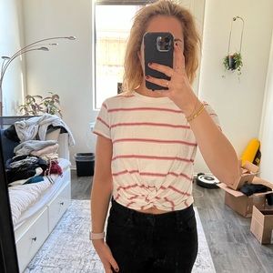 All saints striped crop tshirt